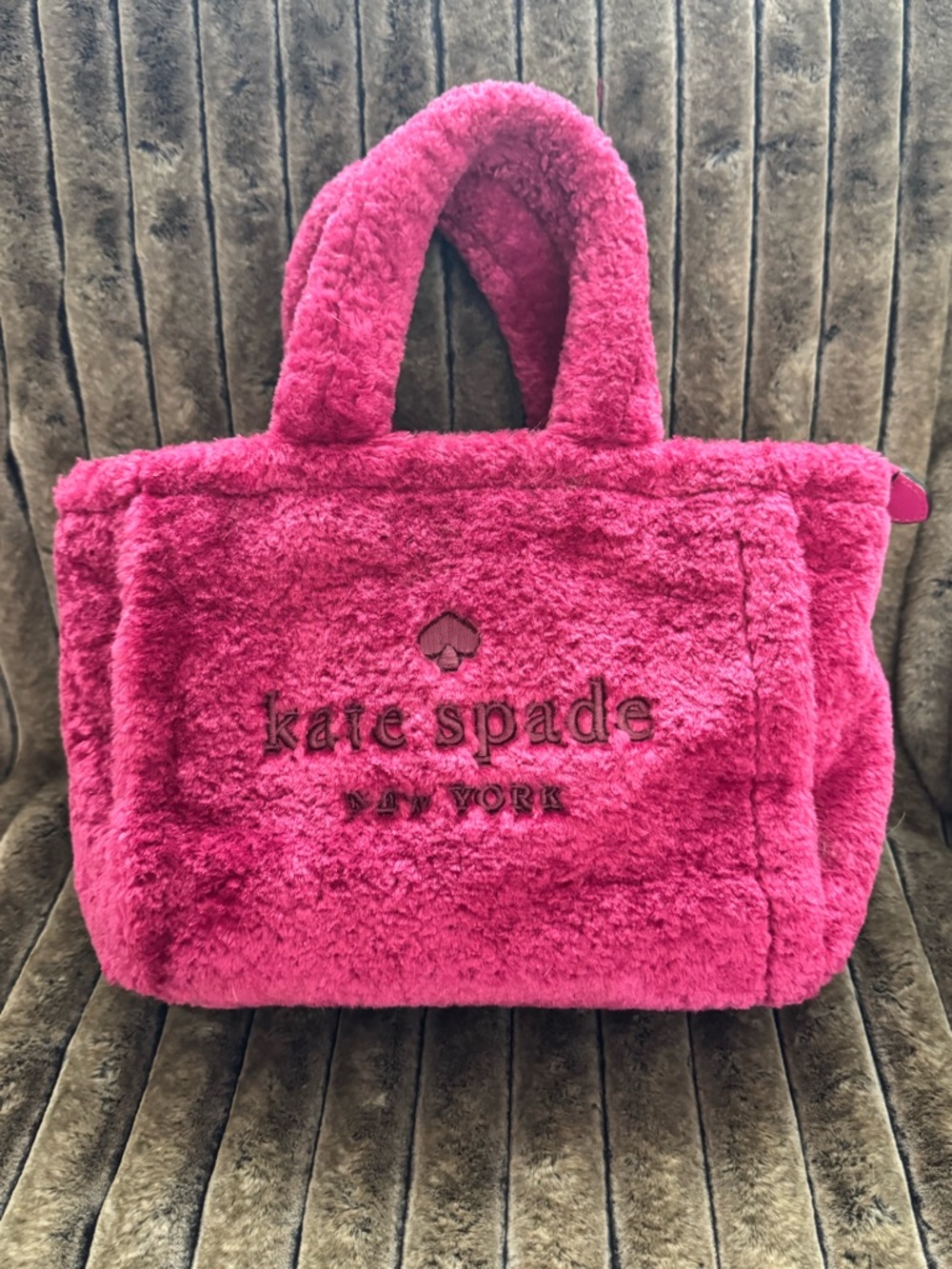 kate spade Plush Hot Pink Faux-Fur Tote